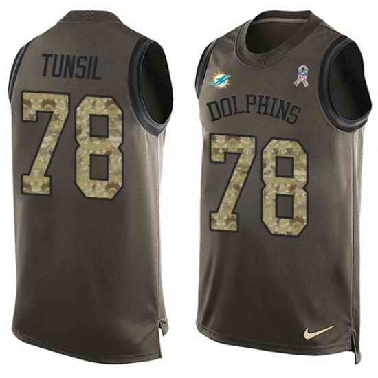 Nike Dolphins #78 Laremy Tunsil Green Mens Stitched NFL Limited Salute To Service Tank Top Jersey